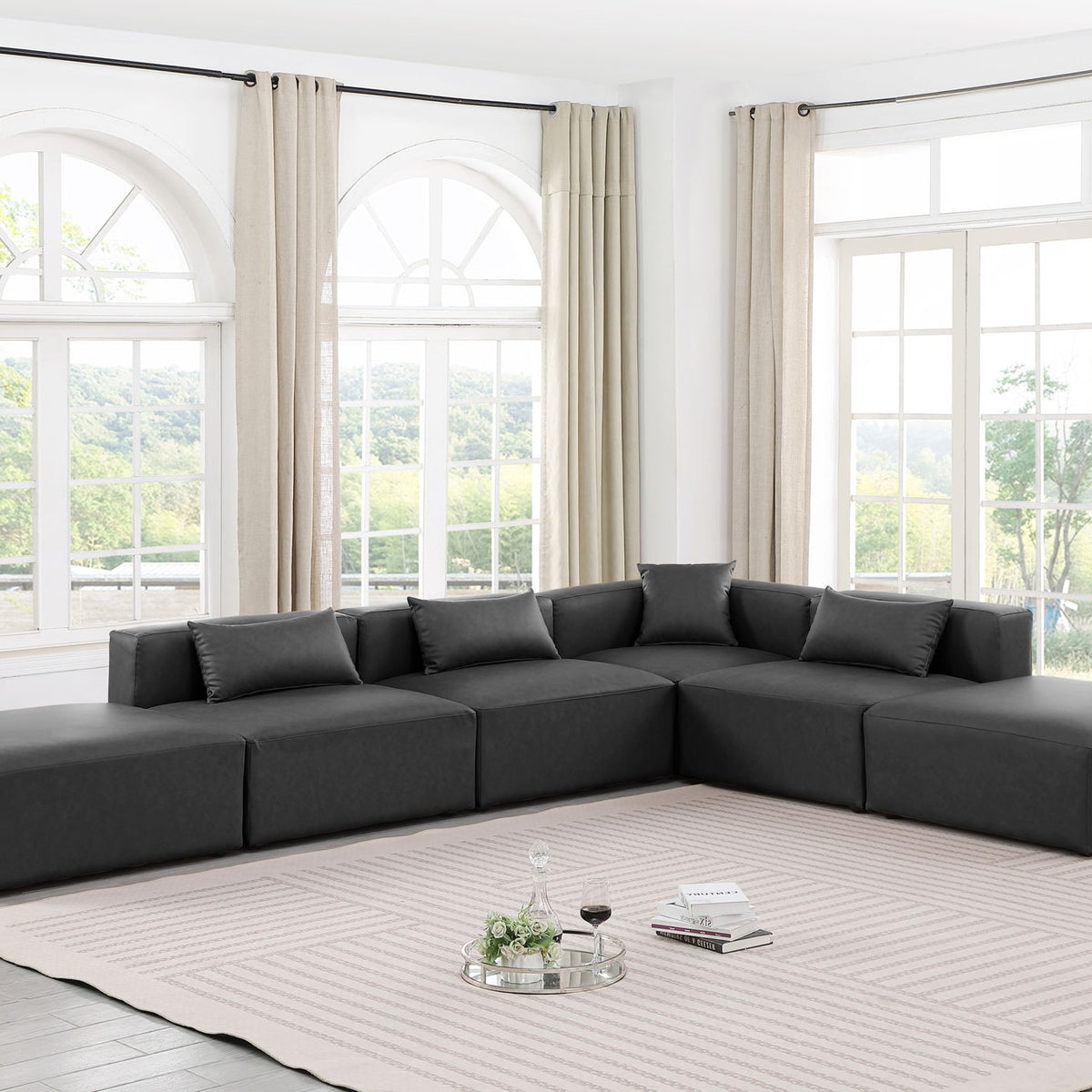 Cube - 6 Piece Modular Corner Armless Sectional