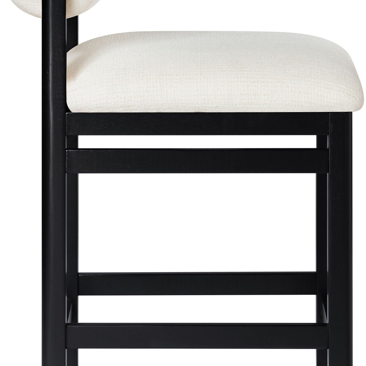 Roundhill - Fabric Counter Stool - Black Frame