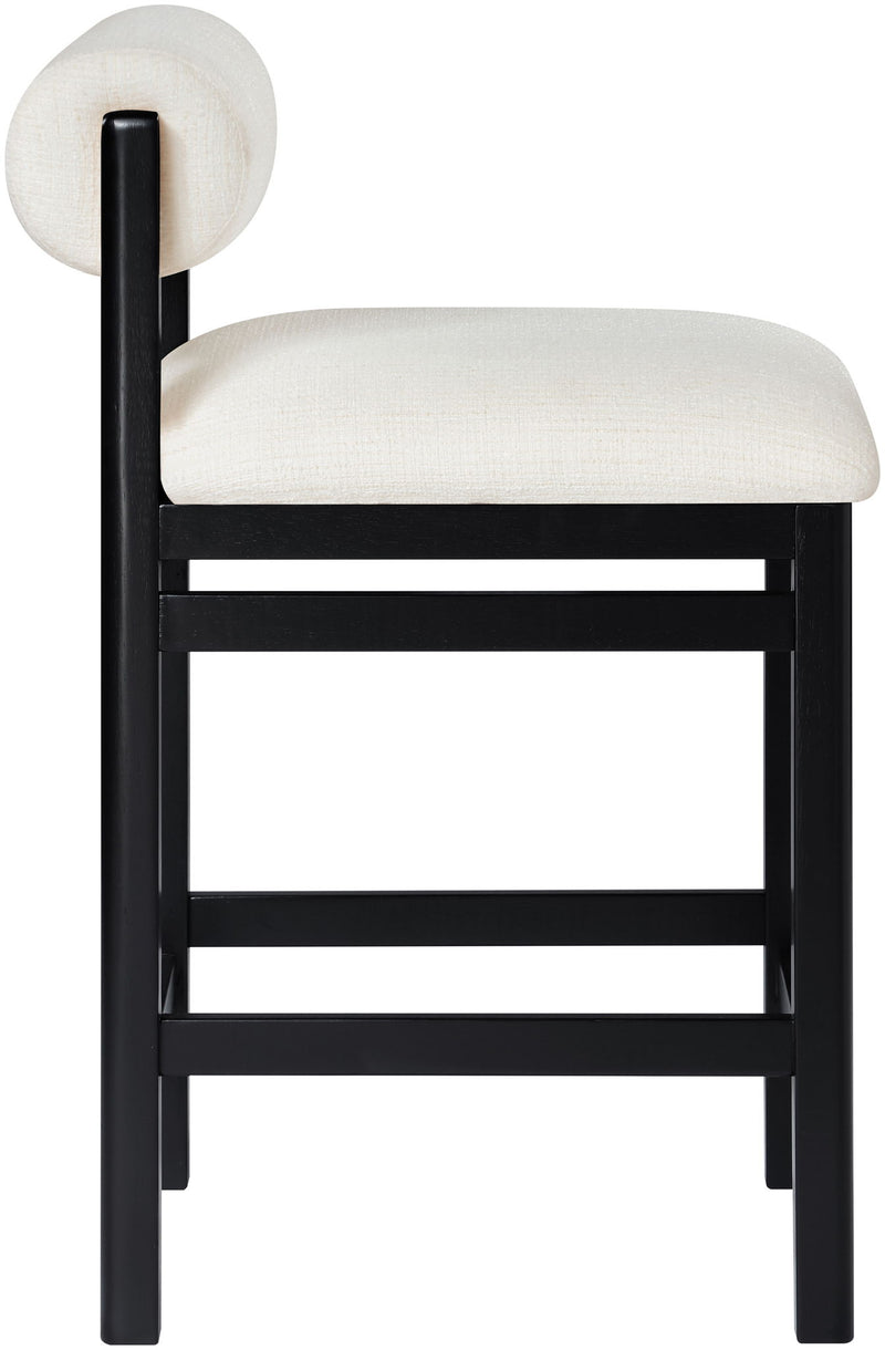 Roundhill - Fabric Counter Stool - Black Frame