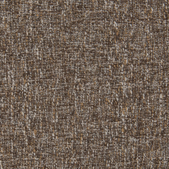 Textured upholstery fabric swatch in medium brown-beige weave