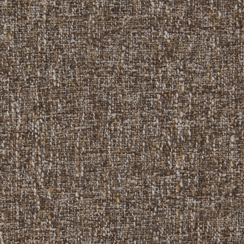 Textured upholstery fabric swatch in medium brown-beige weave
