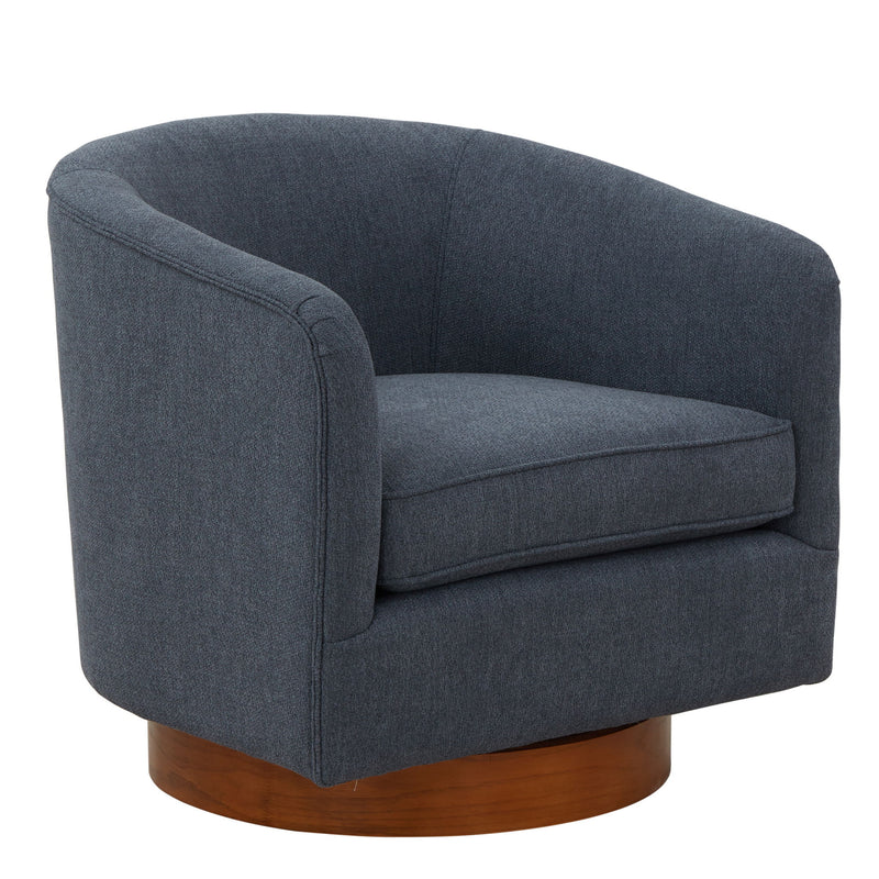 Miramar - Swivel Barrel Chair With Wooden Base