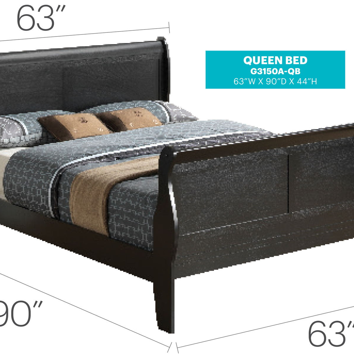 Panel Sleigh Bed