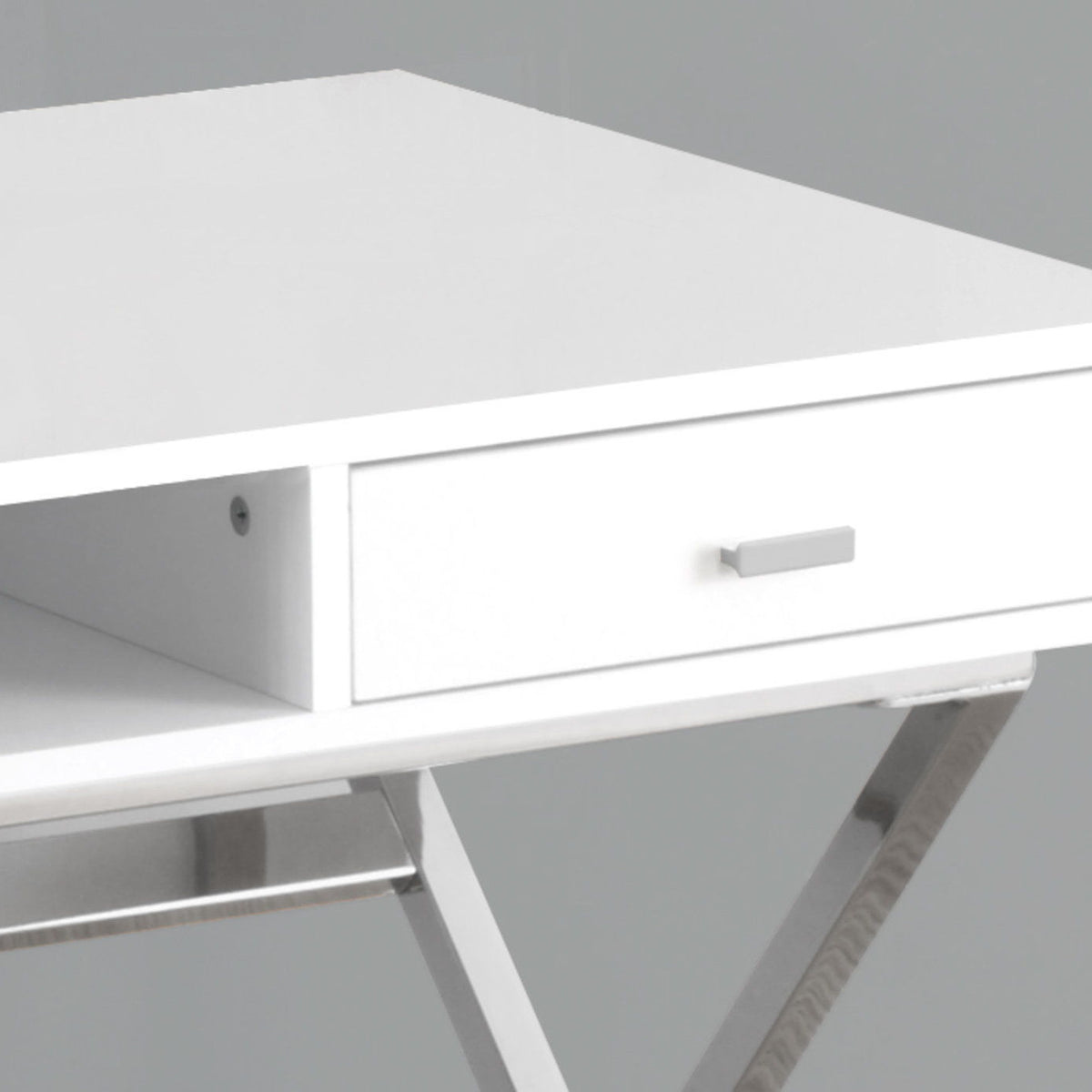 Computer Desk For Home Office, Laptop, Storage Drawers, Glossy Contemporary & Modern