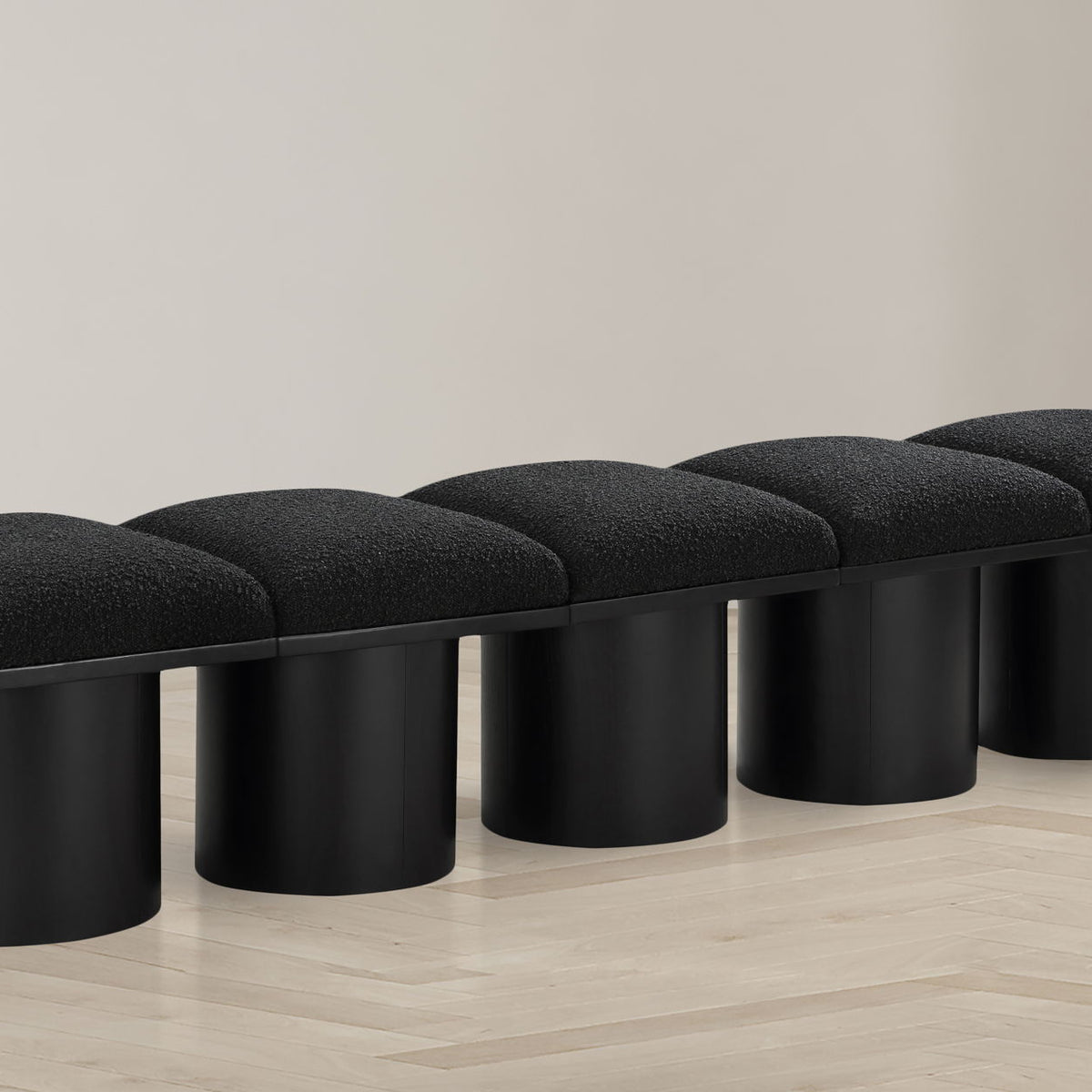 Pavilion - 5 Piece Modular Bench With Black Base