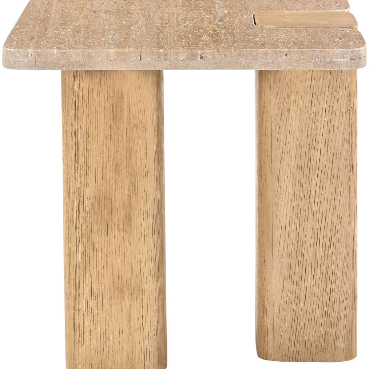 Ravenna - Genuine Fabric Travertine And Oak Wood Table