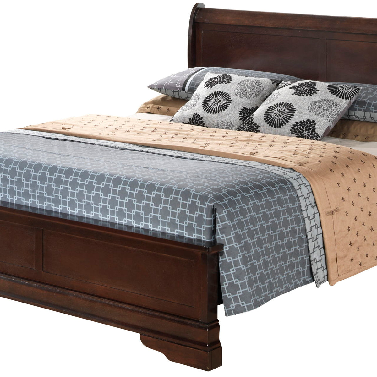 Sleigh Bed With Low Footboard
