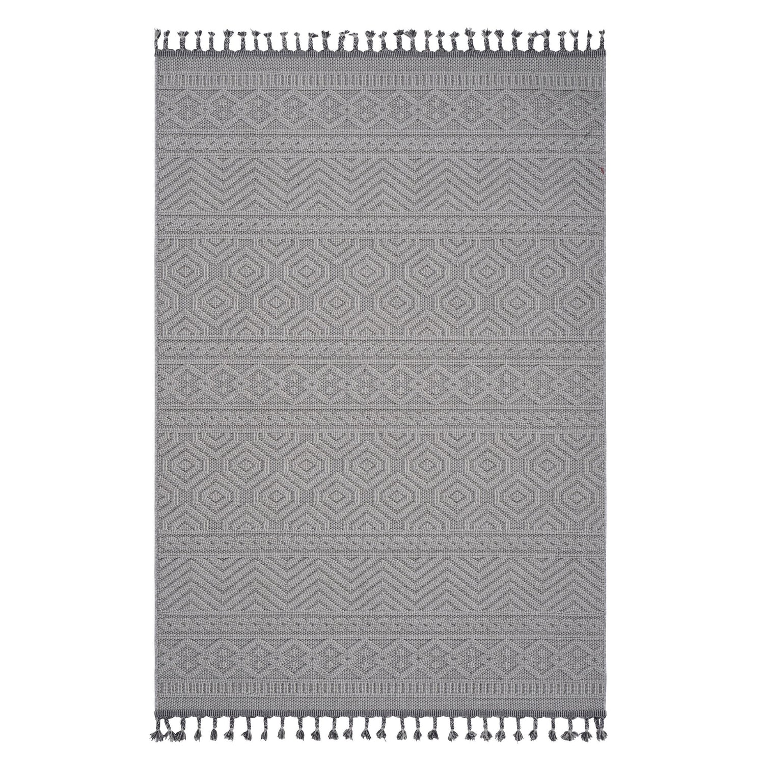Guros - 8' X 10' Geometric Indoor / Outdoor Area Rug - White
