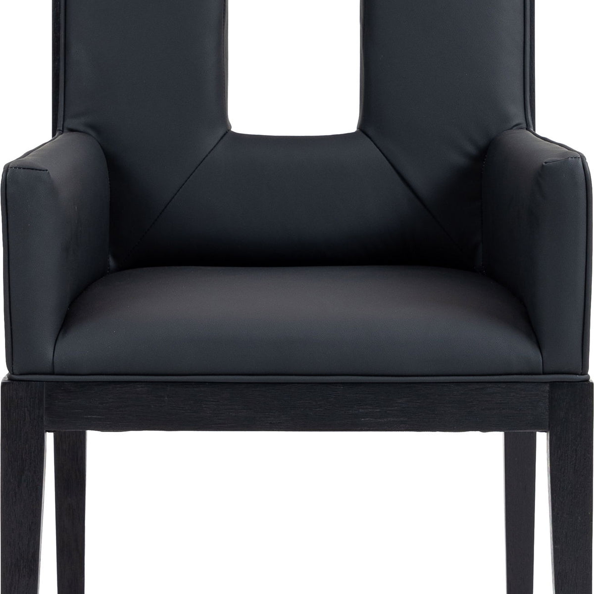 Gwendolyn - Faux Leather Dining Arm Chair With Black Frame