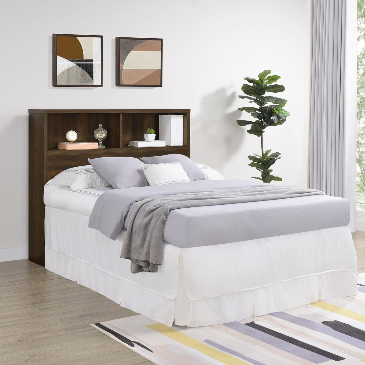 Westpark 49-inch Full Bookcase Headboard Dark Pine