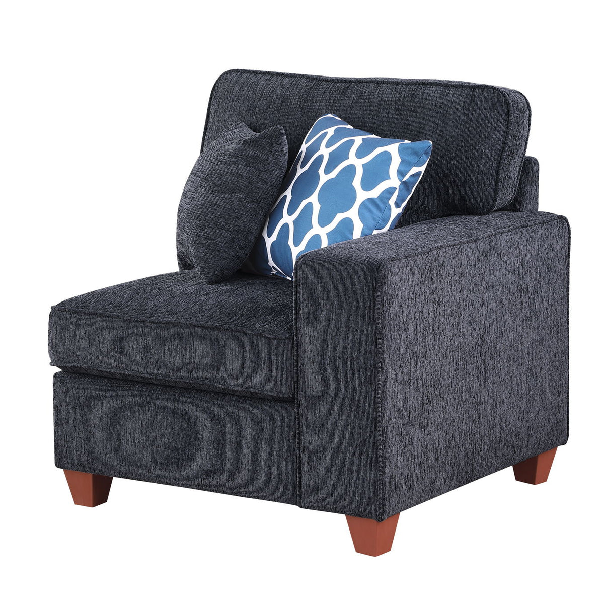 Lily - Sectional Sofa With Ottoman - Black