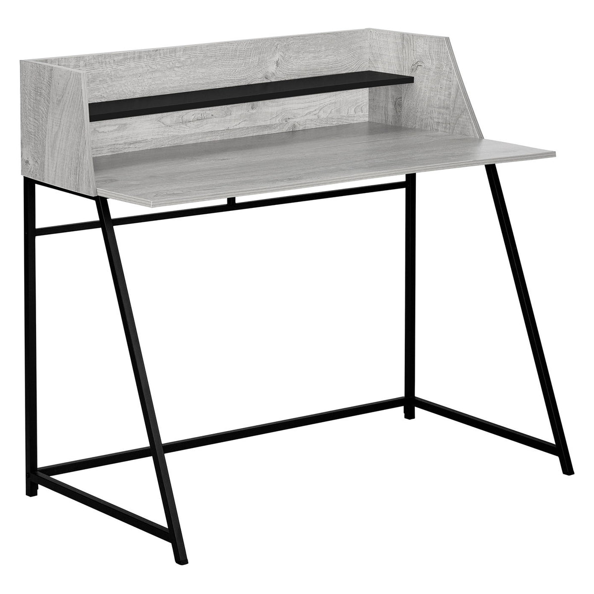 Computer Desk For Home Office, Laptop, Storage Shelves, Marble Look Contemporary & Modern