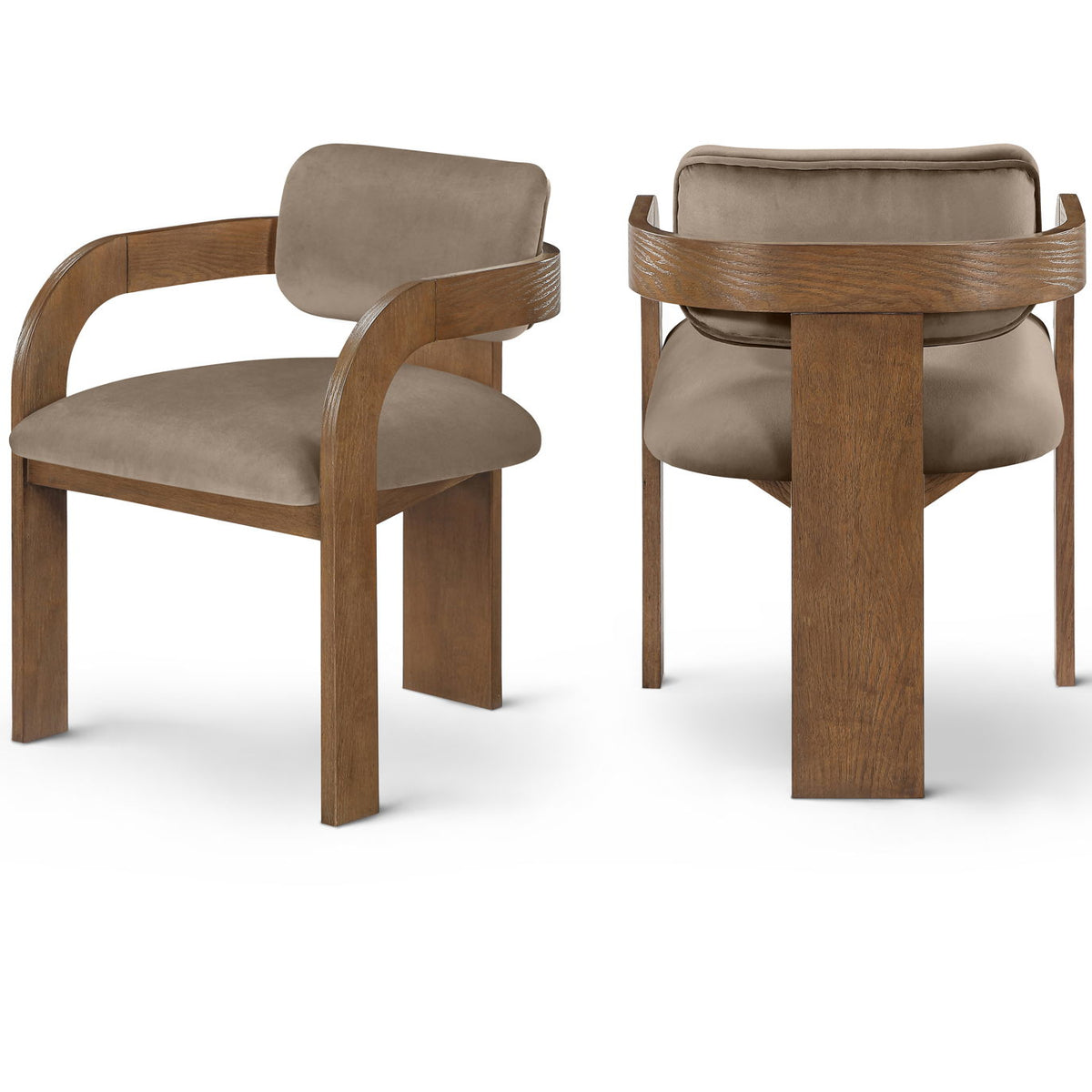 Cedra - Velvet Performance Fabric Upholstered Dining Chair (Set of 2) - Brown Frame