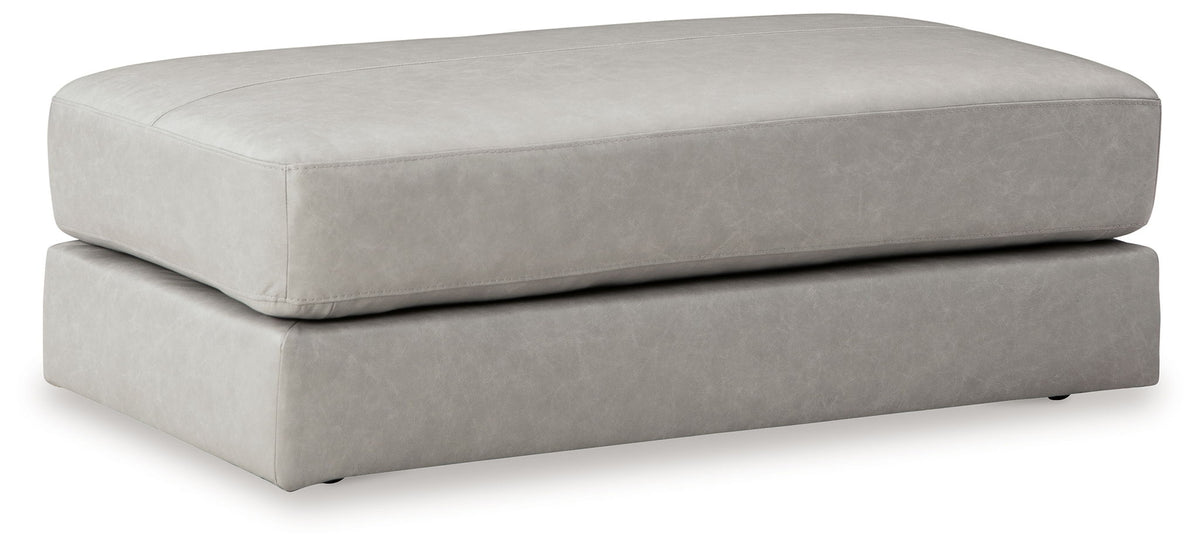 Glacier oversized upholstered accent ottoman with clean rectangular design