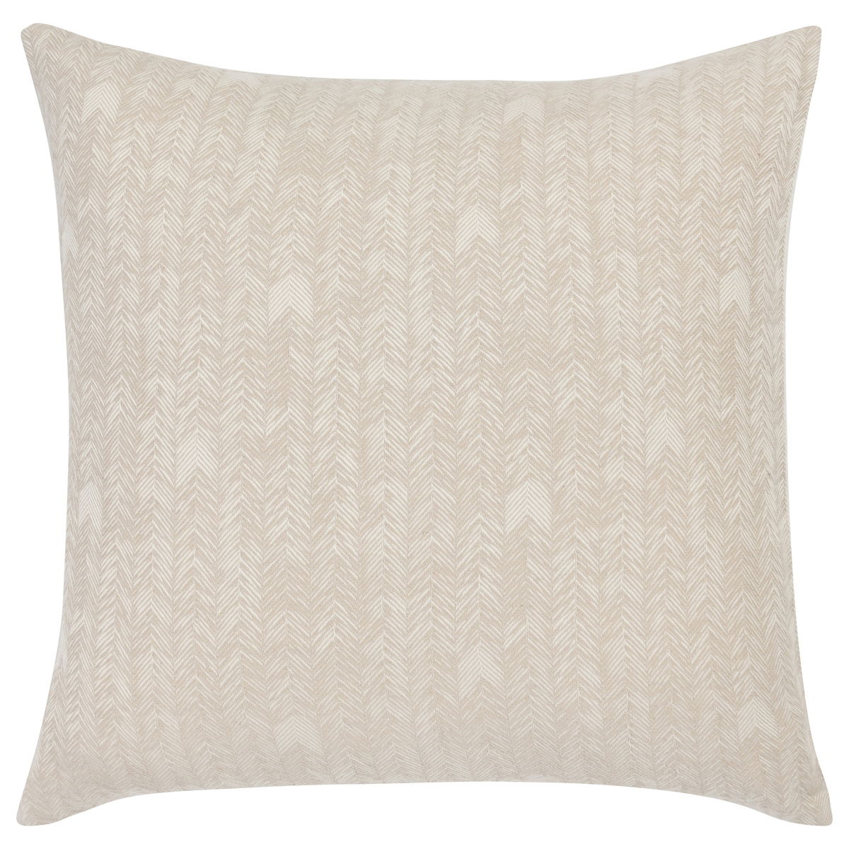Natural French herringbone sham pillow cover, square pillow with subtle textured herringbone