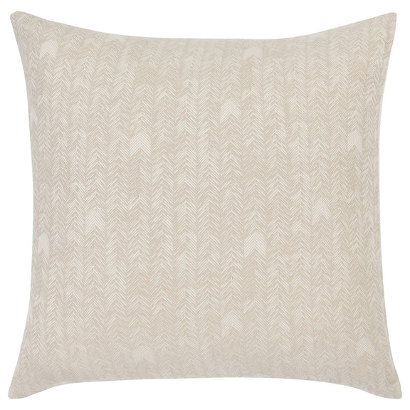 Natural French herringbone sham pillow cover, square pillow with subtle textured herringbone