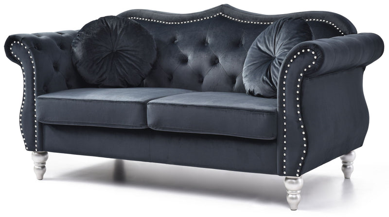 Stylish Flared Arm Loveseat