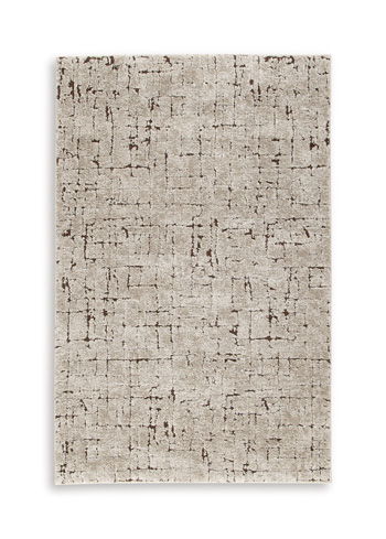 Claygrove rug, light brown with distressed abstract grid pattern