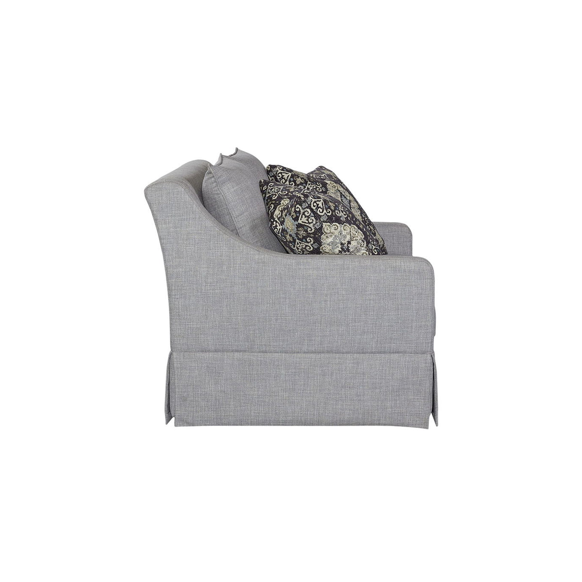Loveseat With Skirt And Reversable Cushions And 2 Pillows - Light Gray