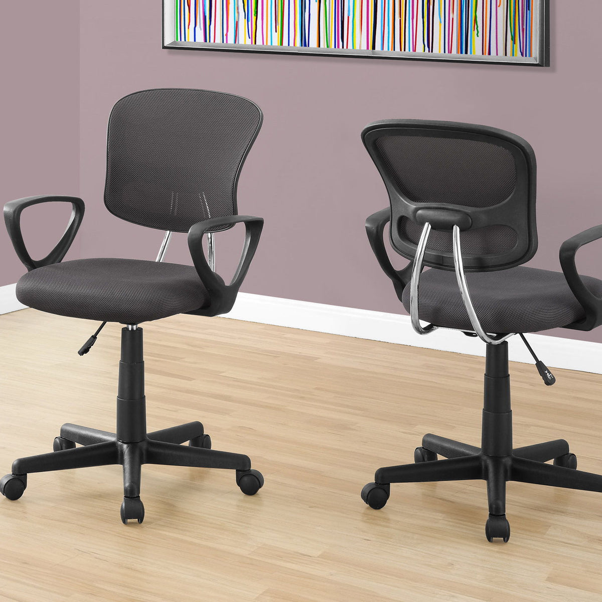 Office Chair, Adjustable Height, Swivel Ergonomic, Armrests, Contemporary