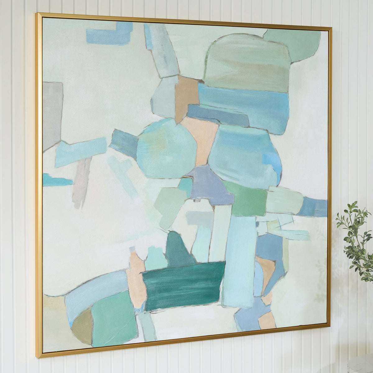 Wynburn - Wall Art - White / Blue / Green