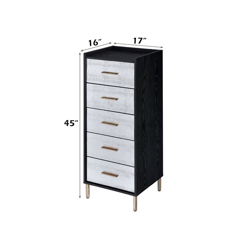 Myles - Jewelry Armoire - Black / Silver / Gold