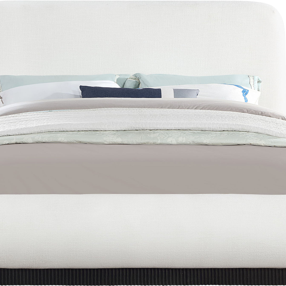 Rigby - Linen Bed With Black Base