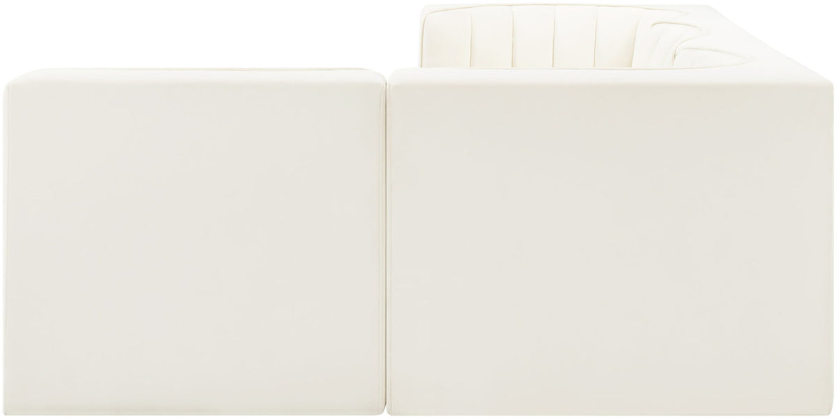 Rummi - Velvet Performance Fabric Upholstered 4 Piece Modular Sectional
