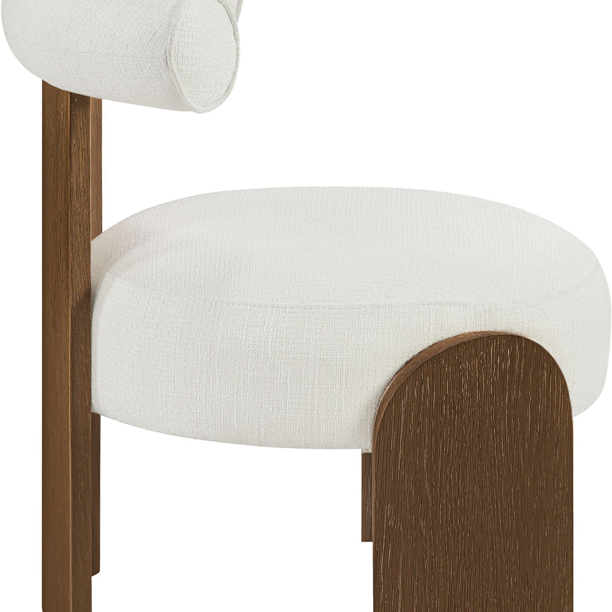 Calder - Linen Textured Fabric Upholstered Accent Chair - Painted Brown Base