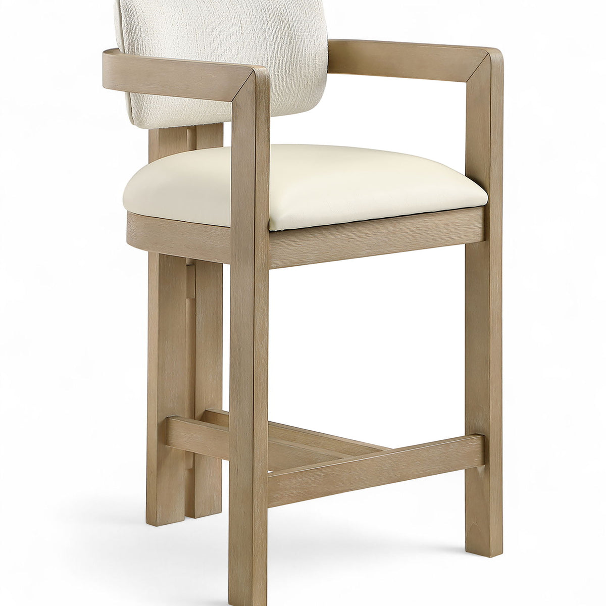 Ravina - Upholstered Counter Stool With Stained Natural Base