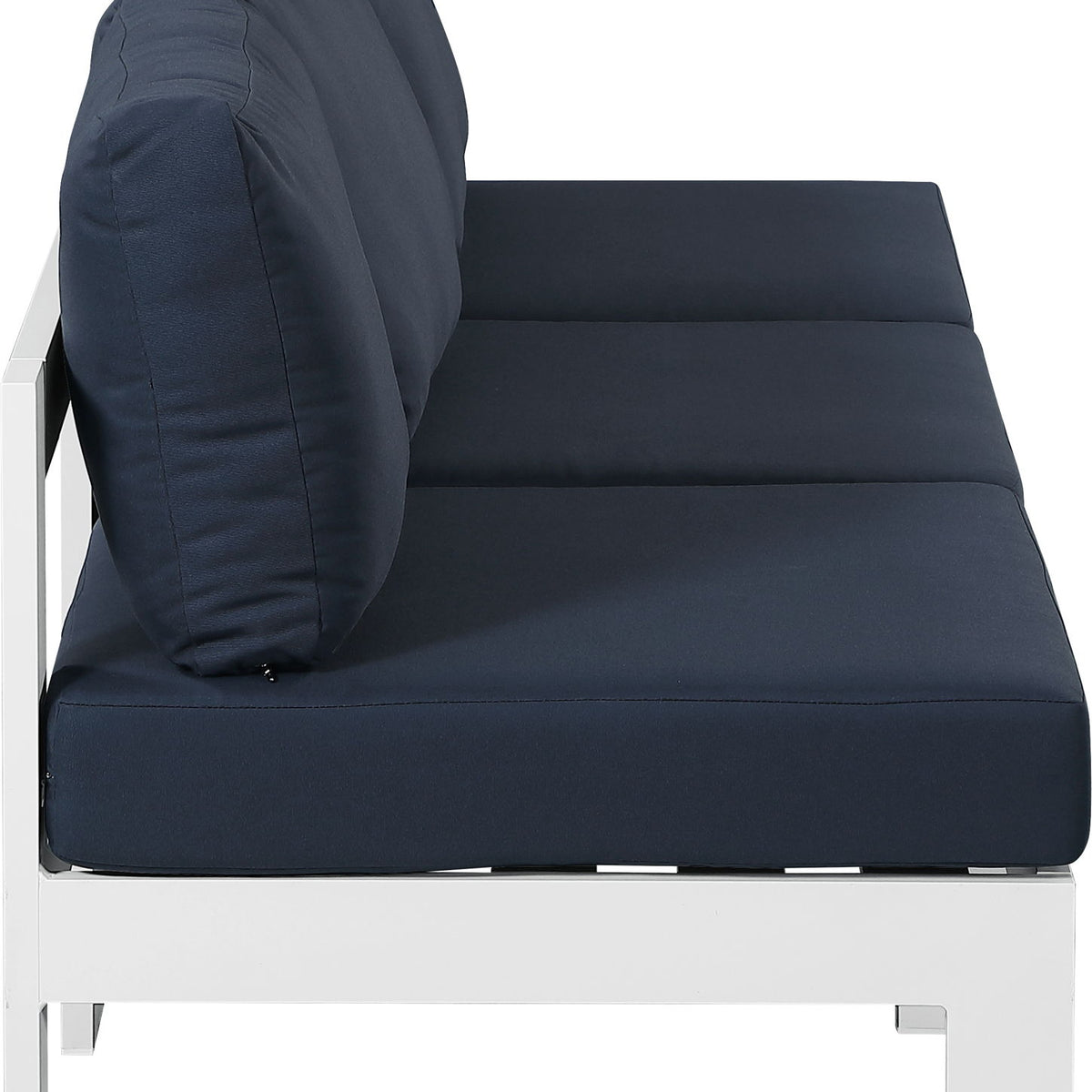 Nizuc - Outdoor Patio 3 Seat Armless Modular Sofa With White Frame