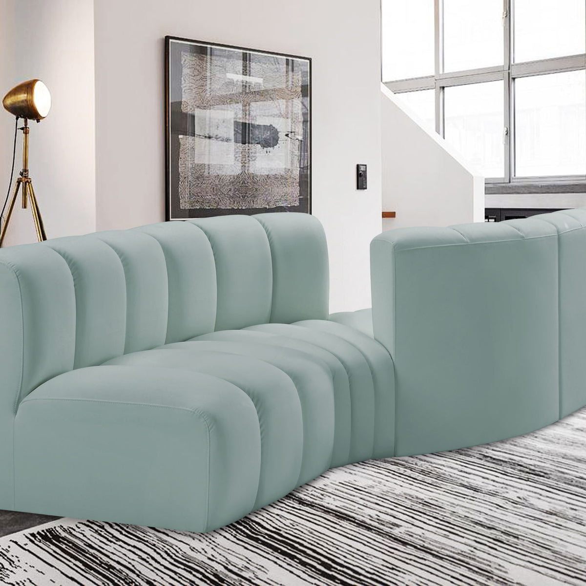 Arc - Faux Leather 4 Piece Sofa