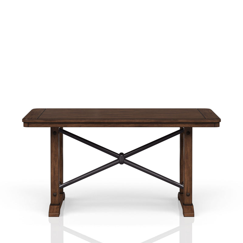 Casual Counter Height Double Pedestal Dining Table - Brown