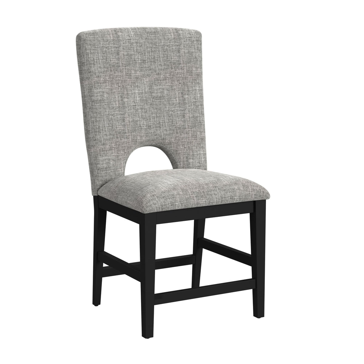 Oregon - Fabric Counter Side Chair (Set of 2) - Gray / Black