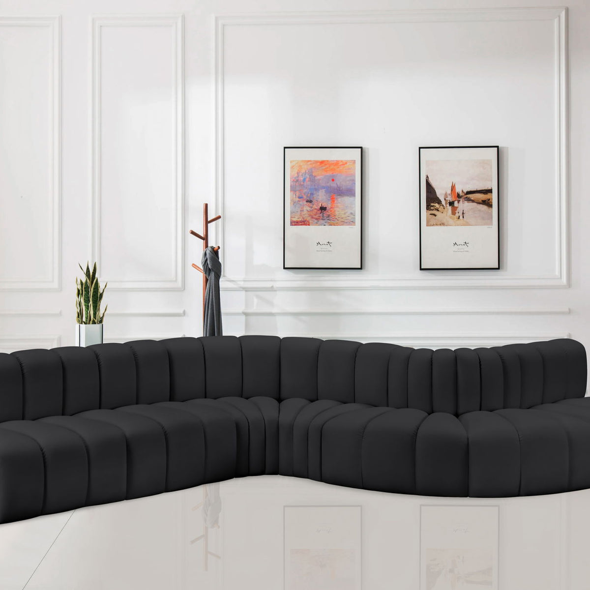 Arc - Faux Leather 7 Piece Modular Sofa