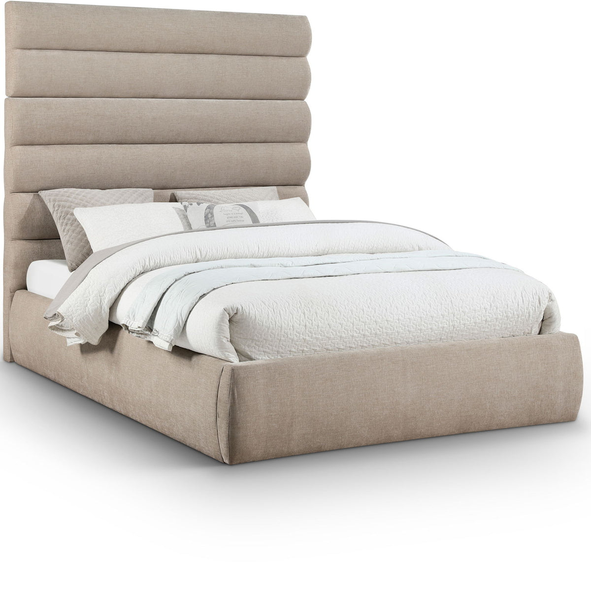 Adam - Chenille Fabric Bed With 70.5" Headboard