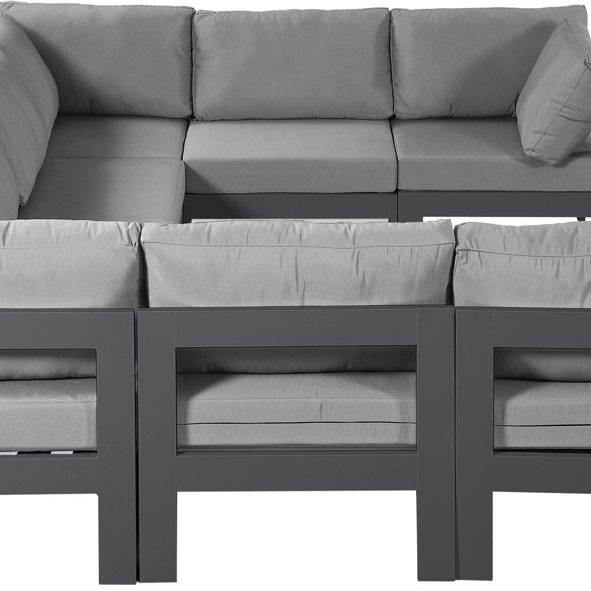 Nizuc - Outdoor Patio 8 Piece Modular Sectional With Gray Frame