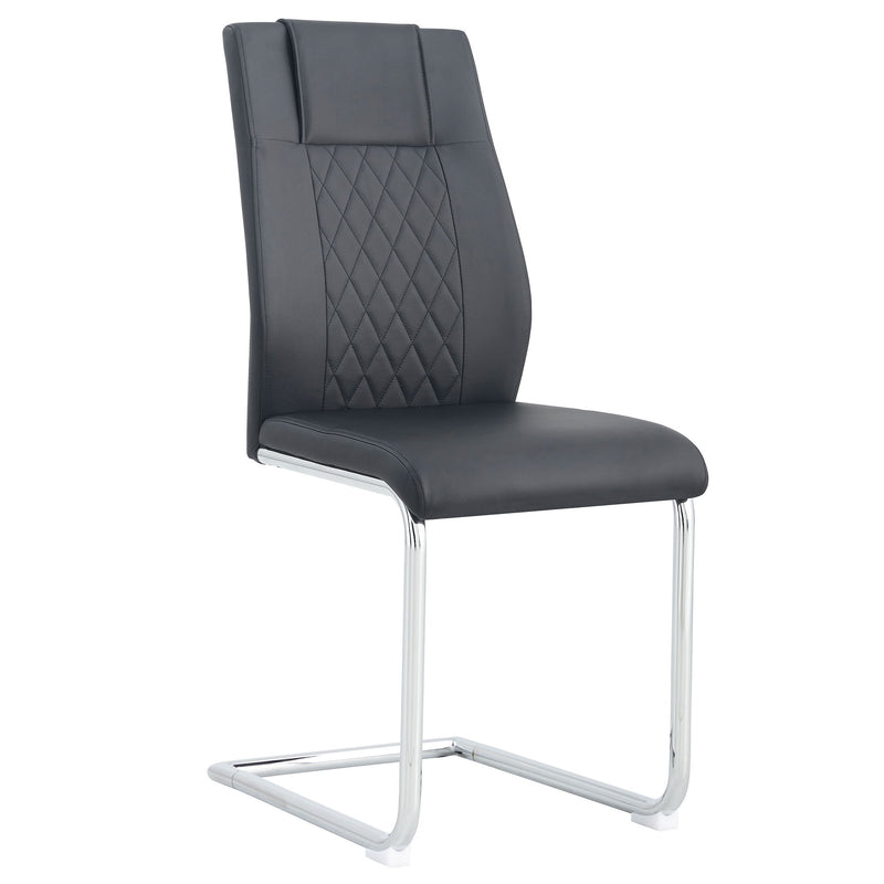 Modern Dining Chairs With Padded Seat, Metal Legs