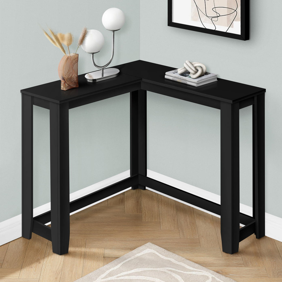 Corner Accent Console Table For Entryway, Unique Design Contemporary & Modern