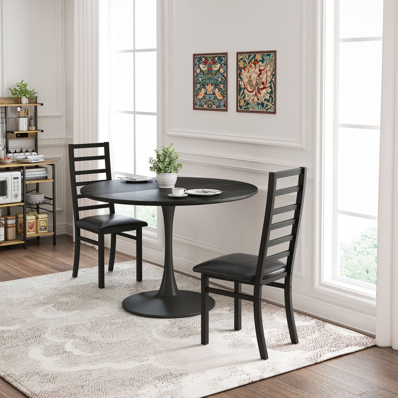 Metal Dining Chairs With Steel Legg, High Back Armless Design