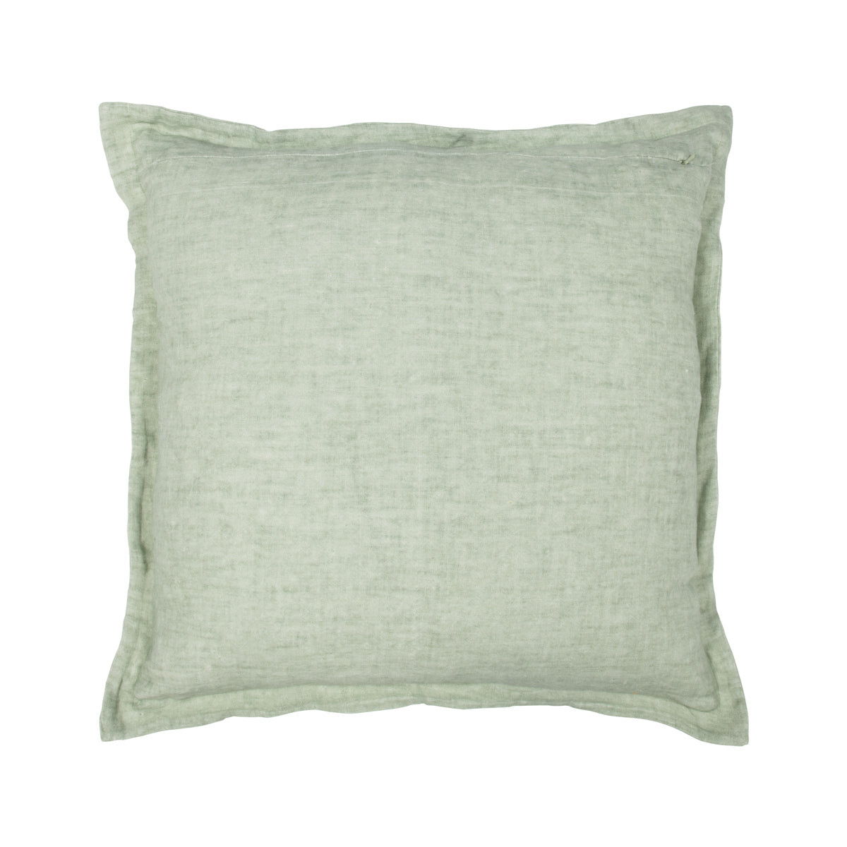 Mint green square throw pillow with textured weave