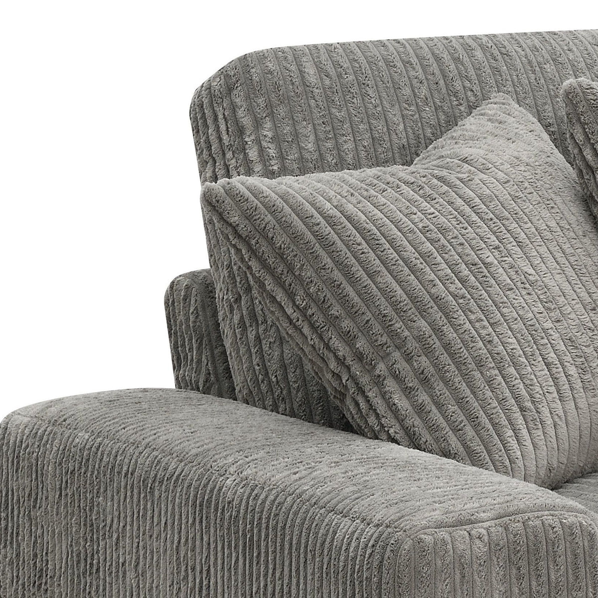Tavia - Reversible Sectional Sofa With 6 Pillows - Gray