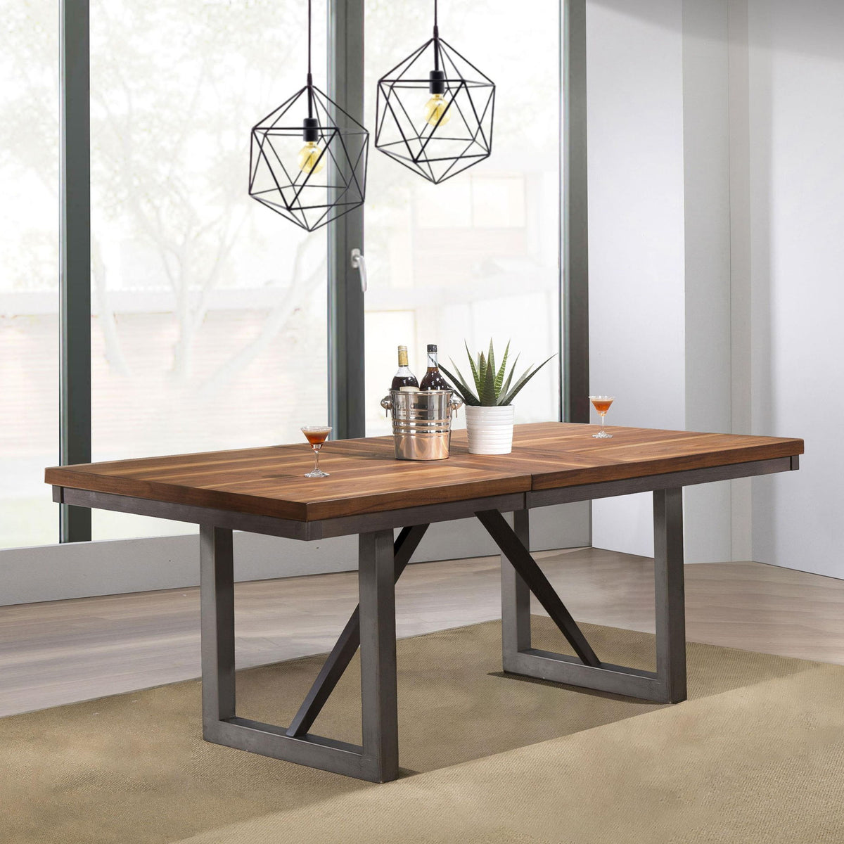 Spring Creek 77-inch Extension Dining Table Natural Walnut