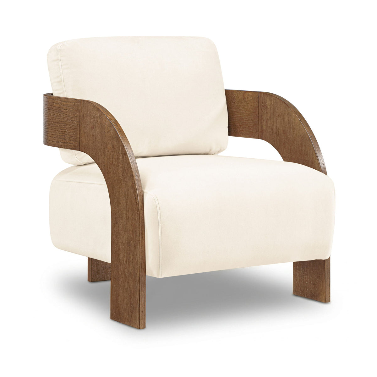 Cedra - Velvet Performance Fabric Upholstered Accent Chair - Brown Frame