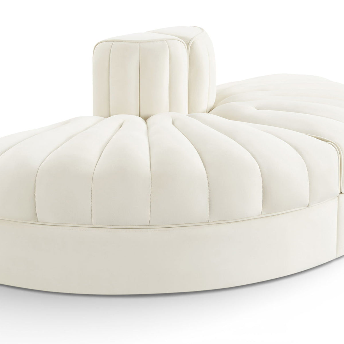 Rummi - Velvet Performance Fabric Upholstered 2 Piece  Rounded Modular Loveseat
