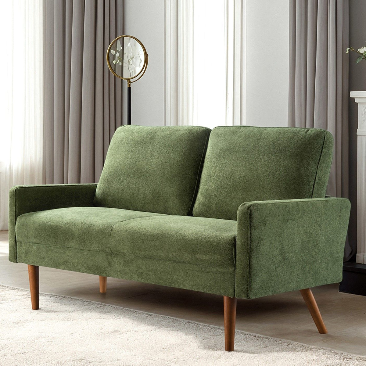 Loveseat Sofa, European Style With Sleek Design, Modern & Vintage Flair, Upholstered 2 Seater Couch
