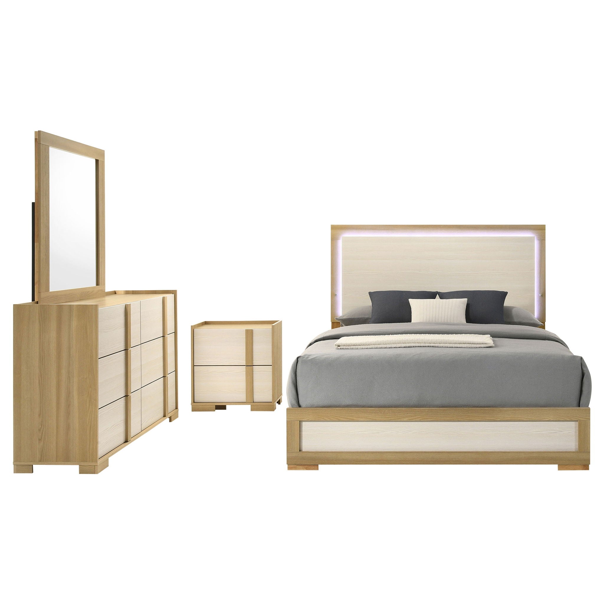 Lincoln - Bedroom Set With LED Headboard