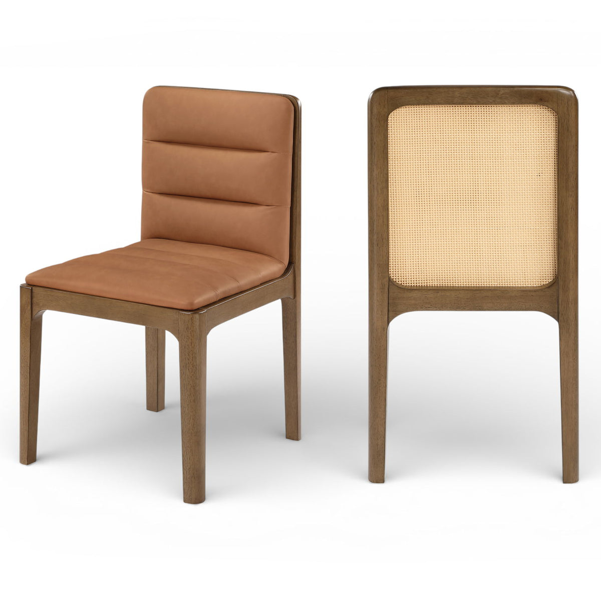 Ellis - Vegan Leather Upholstered Dining Chair (Set of 2) - Brown Base