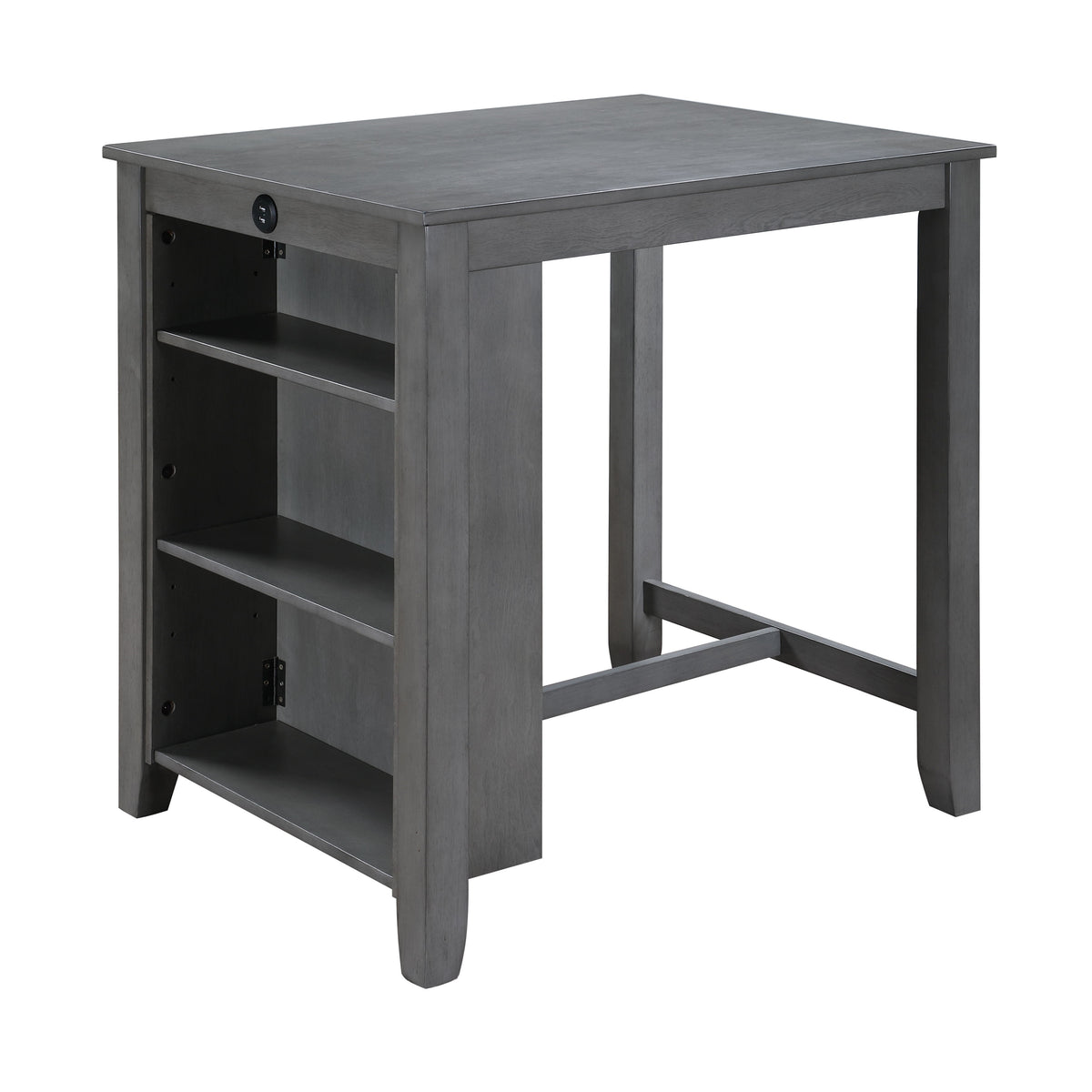 Graham - Small Space Counter Height Dining Table With USB Charging Ports And Shelves