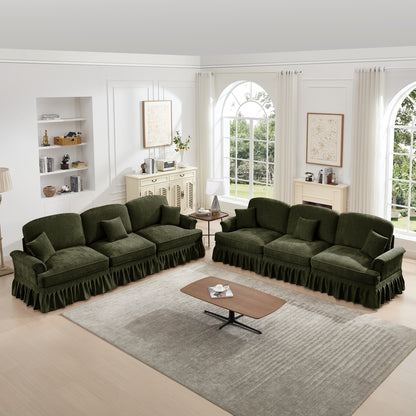 Modular Chenille Sectional Sleeper Sofa - Green Chenille